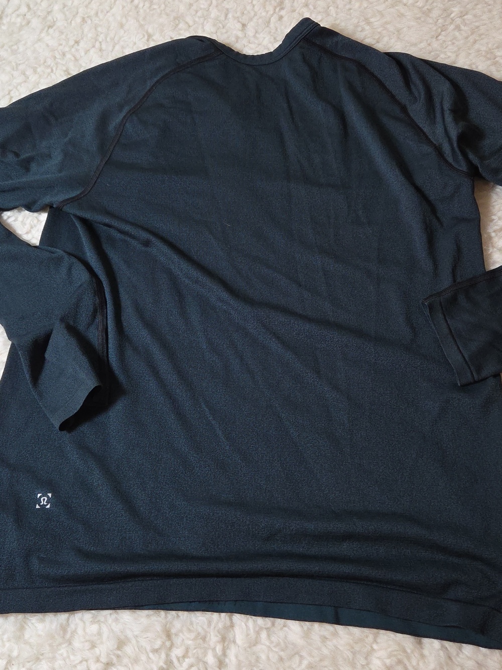 Lululemon Metal Vent Tech Long Sleeve Henley Sz M Black/ Mariner - Picture 8 of 11